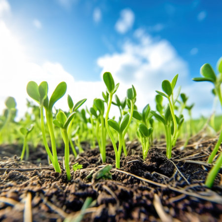 Green plant growth backgroundの素材