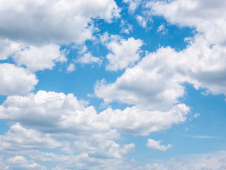 Blue sky with white clouds nature backgroundの写真素材