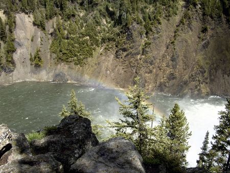 Rainbow over Fallsの写真素材