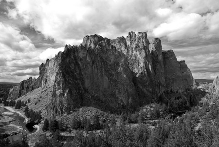 Smith Rock View Black & Whiteの写真素材