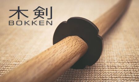 Bokken Japanese training swordの写真素材