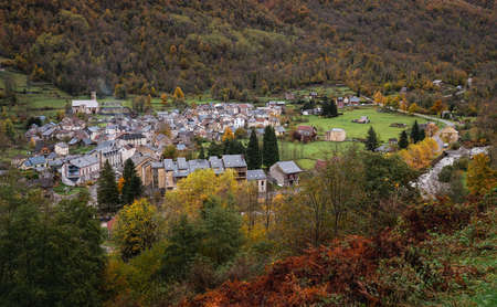 Aulus-les-Bains hydromineral station in the Ariege department in Franceの写真素材