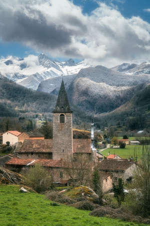 ErcÃ© Mountain village in the AriÃ¨ge Pyreneesの写真素材