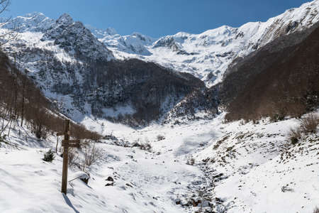 Hiking trail to Port De Salau in the AriÃ¨ge PyrÃ©nÃ©esの写真素材