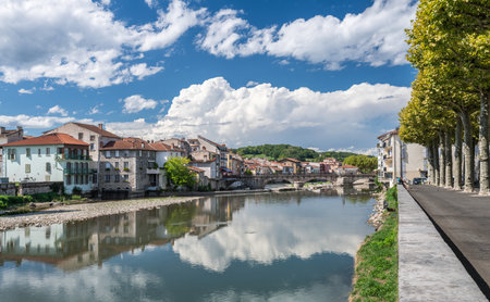 Saint-Girons French city in the department of Ariege, in the Occitanie regionの写真素材