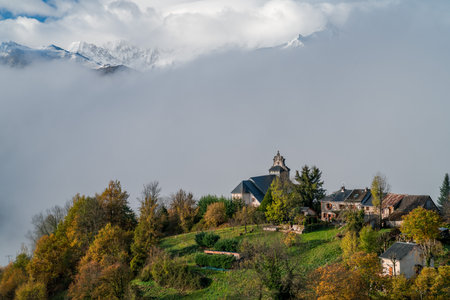 Mountain village in Ariege Pyrenees Franceの写真素材