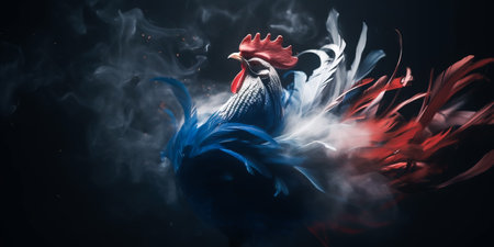 the French rooster in the colors of the flag. Generative AIの素材