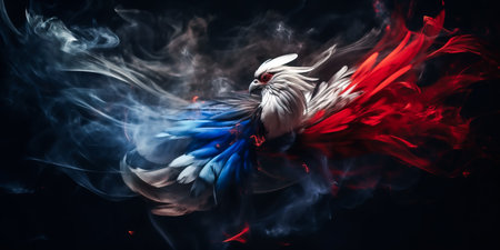 the French rooster in the colors of the flag. Generative AIの素材
