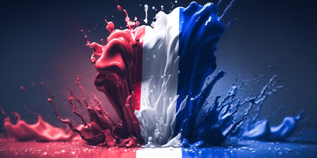 France splash flag. Generative AIの素材