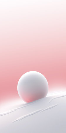 3d render of a white sphere on a pink background with space for textの素材