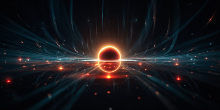 Abstract background with neon lights. luminous swirling. Elegant glowing circle. Sparking particle. Space-tunnel. Glossy jellyfish. Colorful ellipsis. glint sphereの素材