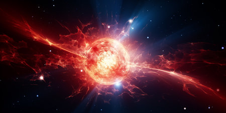 Futuristic abstract background explosion in spaceの素材