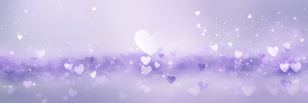 Valentine's day background with hearts and bokeh lightsの素材