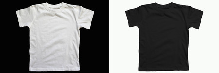 Multicolored shirts isolated on white and black.の写真素材