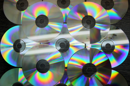 CD and DVD discs as a background imageの写真素材