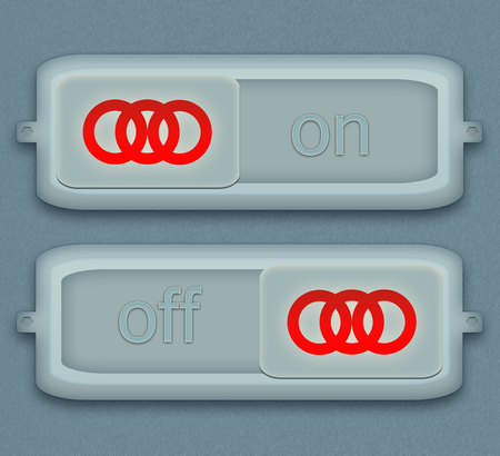 Electrical switch. Button on and off energy.