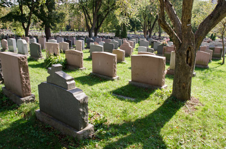 Gravestones in Montreal Cemeteryのeditorial素材