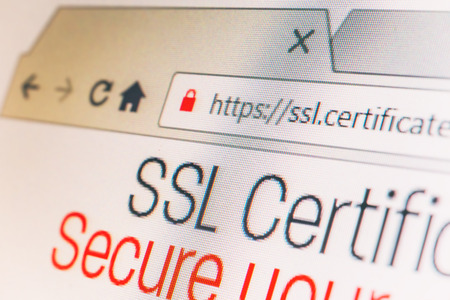 Https url address and lock symbol during SSL connectionの写真素材