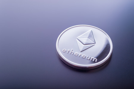Ethereum (ETH) cryptocurrency real coin.の写真素材