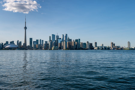 Toronto, CA - 23 June 2019: Toronto skyline in summer from Toronto Islands.のeditorial素材