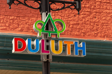 Montreal, CA - 5 April 2018 - Duluth Street Logo on a lampostのeditorial素材