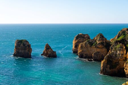 View of Lagos coastline in Portugal