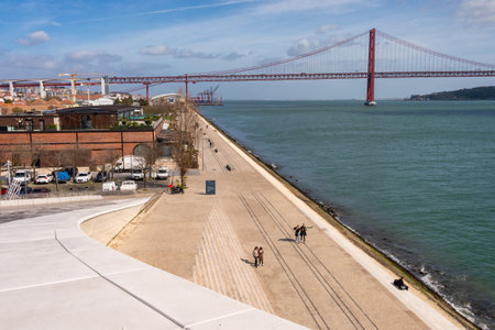 Lisbon, Portugal - 2 March 2020: View from the roof of Museum of Art, Architecture and Technology