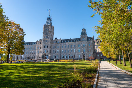 Quebec City, Canada - 5 October 2019: National Assembly of Quebec in the autumn seasonのeditorial素材