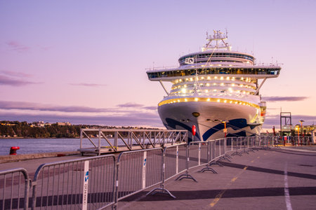 Quebec City, Canada - 4 October 2019: Caribbean Princess Cruise Ship docked at the Quebec Cruise...