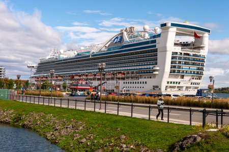 Quebec City, Canada - 4 October 2019: Caribbean Princess Cruise Ship docked at the Quebec Cruise Ship Terminalのeditorial素材