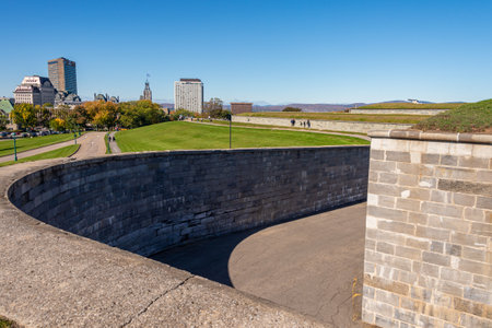 Quebec City, CA - 5 October 2019 - General view of Quebec City fortifications