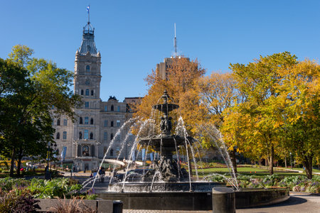 Quebec City, Canada - 5 October 2019: National Assembly of Quebec in the autumn seasonのeditorial素材
