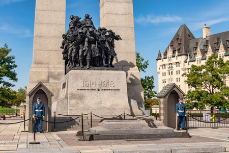 Ottawa, CA - 9 October 2019: The National War Memorial in Confederation Squareのeditorial素材