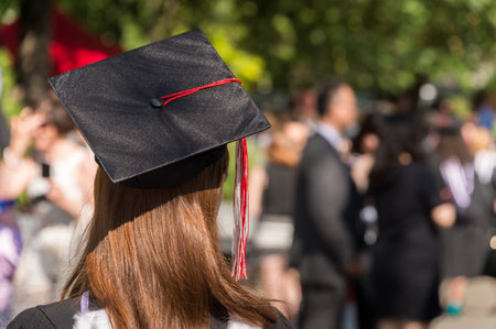 Montreal, Canada - 31 May 2017: New Graduate after graduation ceremony at McGill College.のeditorial素材