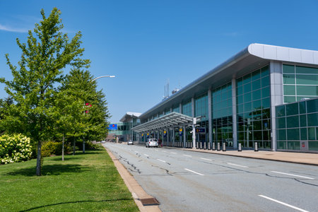 Goffs, Nova Scotia, Canada - 13 August 2021: Halifax Stanfield International Airport Buildingのeditorial素材