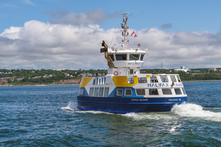 Halifax, Canada - 11 August 2021: Halifax Transit Ferry going from Halifax to Dartmouthのeditorial素材