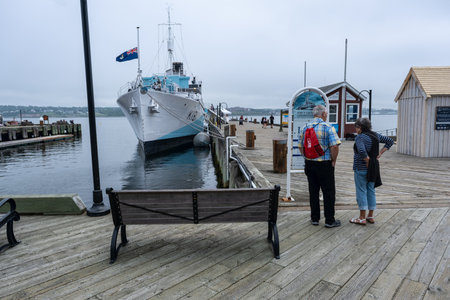 Halifax, Nova Scotia, Canada - 10 August 2021: People at Halifax Harbourfront, Canadaのeditorial素材