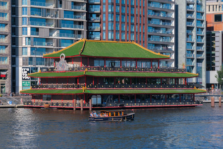 Amsterdam, Netherlands - 22 June 2022: Sea Palace Chinese Restaurant at the harborのeditorial素材