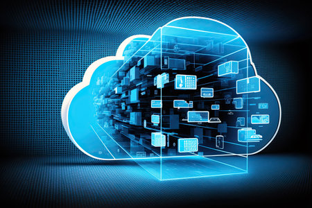Cloud storage technology concept - AI generatedの素材