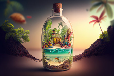 Paradise in a bottle - Generative AIの素材