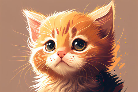 Cute orange kitten sitting - Generative AIの素材