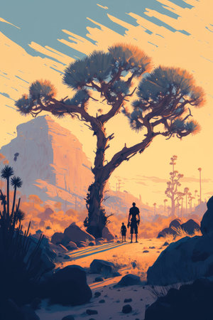 Illustration of a Joshua Tree - Generative AIの素材