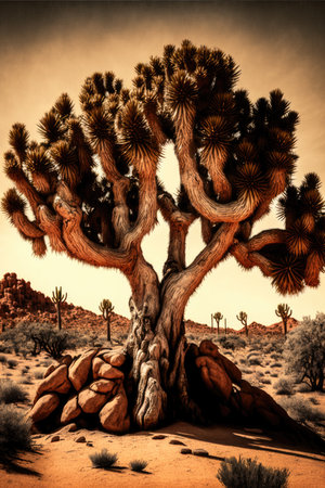 Illustration of a Joshua Tree - Generative AIの素材