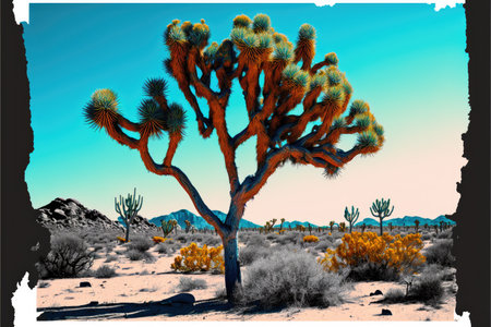 Illustration of a Joshua Tree - Generative AIの素材