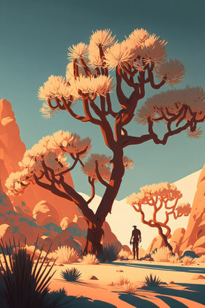 Illustration of a Joshua Tree - Generative AIの素材