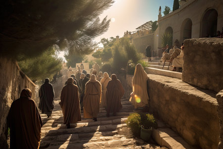 Procession on the Mount of Olives - Generated AIの素材