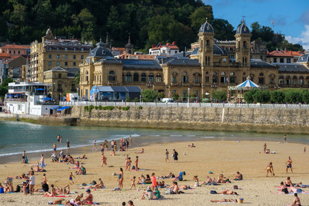 Donostia-San Sebastian, Spain - 15 September 2022: San Sebastian City Hall, Donostiako Udalaのeditorial素材