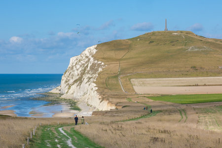 Escalles, France - 19 September 2022: Cap Blanc-Nez cliffs near Calais, in summerのeditorial素材