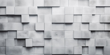 White mosaic texture background abstract design - Geometric squares - Generative AIの素材