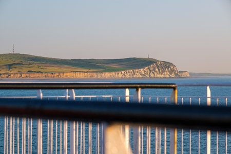 Cap Blanc-Nez cliffs near Calais, from a ferryのeditorial素材